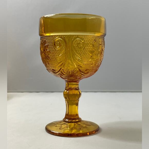 6pc Vintage Tiara Amber Decanter‎ & Wine Glass Set - Picture 11 of 15